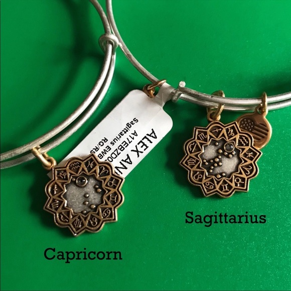 Alex and Ani two tone zodiac bangles astrology NWT - Picture 3 of 4
